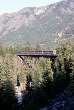 Empire Builder crosses Nason Creek in the late afternoon